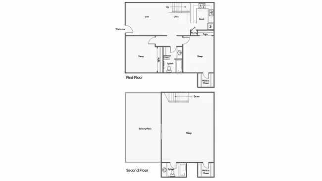 3 Beds • 2 Bath 68 floor plan